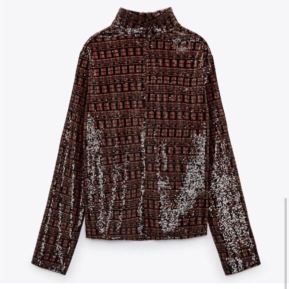 Zara Sequin Top Size Medium - Picture 10 of 10